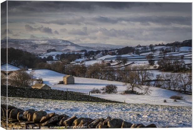 Wensleydale in the snow Canvas Print by kevin cook