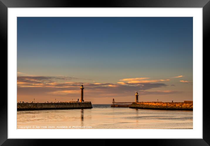 Twin lighthouses Framed Mounted Print by kevin cook