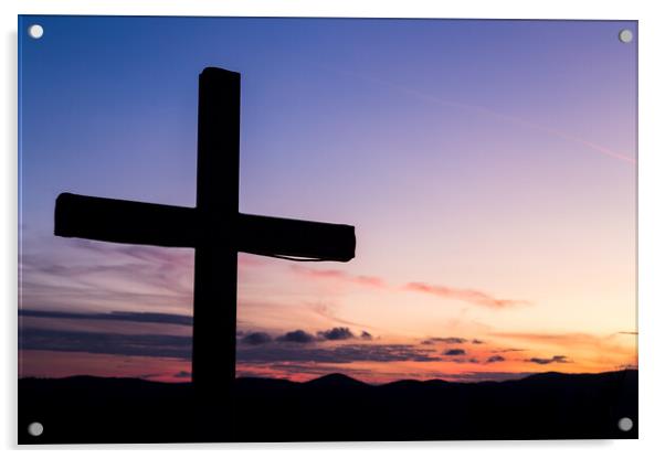 Silhouette of a large cross Acrylic by Jason Wells