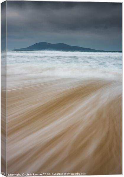 Majestic Ceapabhal: A Moody Harris Beachscape Canvas Print by Chris Lauder