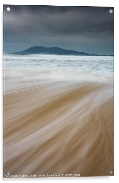 Majestic Ceapabhal: A Moody Harris Beachscape Acrylic by Chris Lauder