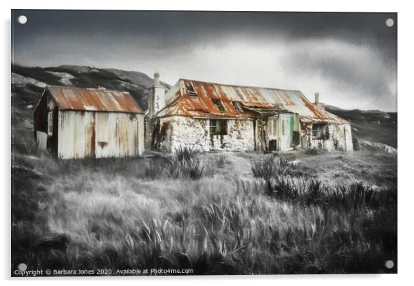 Cottage Ruin Isle of Harris Scotland Acrylic by Barbara Jones
