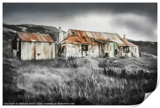 Cottage Ruin Isle of Harris Scotland Print by Barbara Jones
