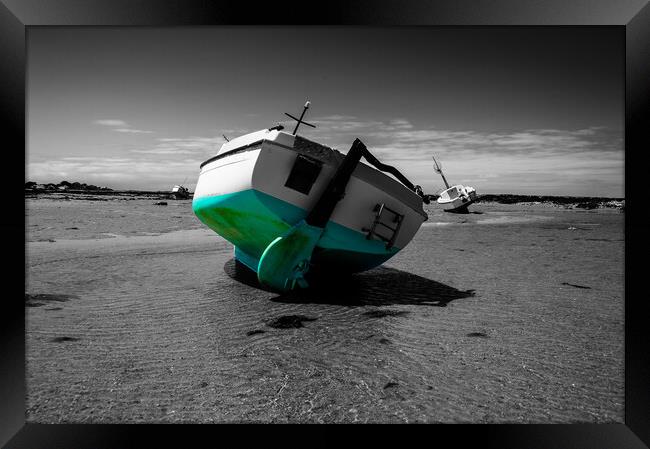 boat on sand Framed Print by youri Mahieu