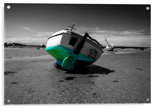 boat on sand Acrylic by youri Mahieu