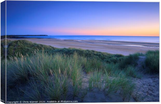Freshwater West in the evening light Canvas Print by Chris Warren