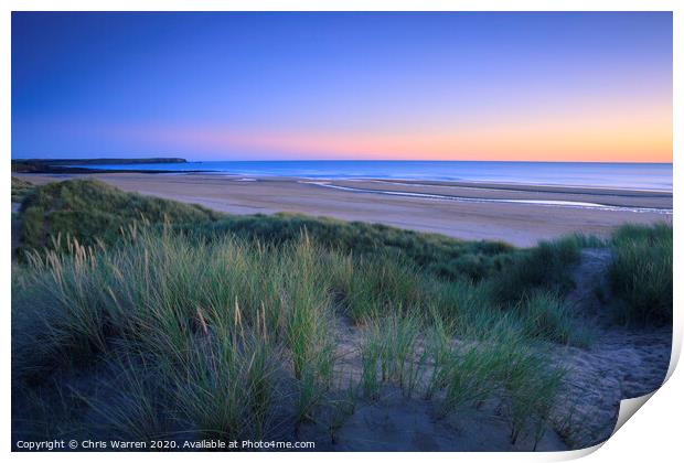 Freshwater West in the evening light Print by Chris Warren