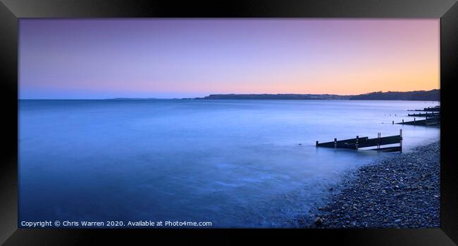 Amroth Pembrokeshire at Sunset Framed Print by Chris Warren