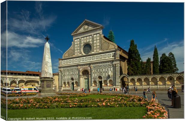 Basilica of Santa Maria Novella, Florence. Canvas Print by Robert Murray