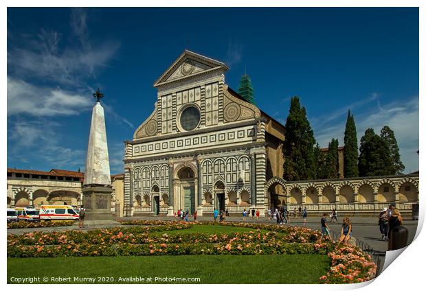 Basilica of Santa Maria Novella, Florence. Print by Robert Murray