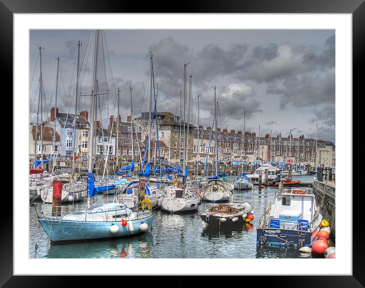 Busy Harbour Framed Mounted Print by Nicola Clark