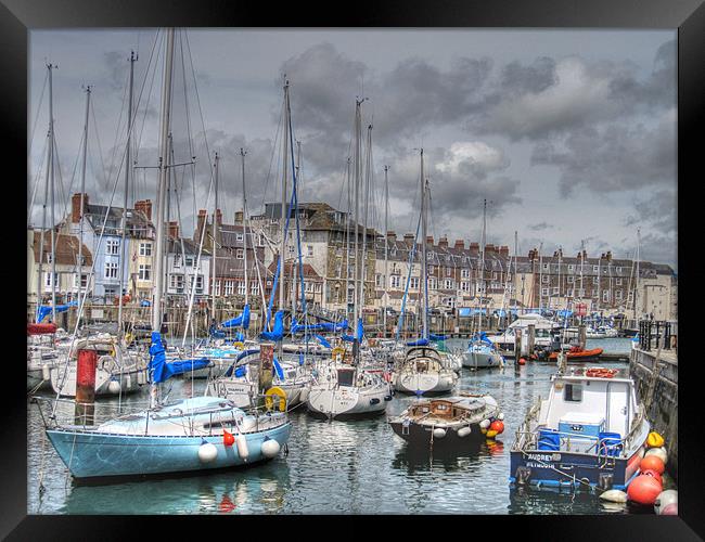 Busy Harbour Framed Print by Nicola Clark
