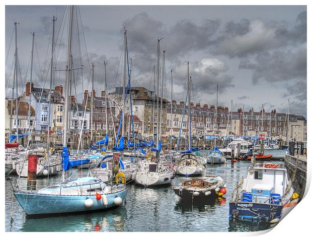 Busy Harbour Print by Nicola Clark