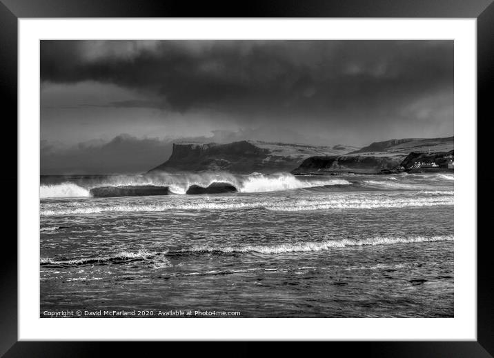Winter storm over Ballycastle, Northern Ireland Framed Mounted Print by David McFarland