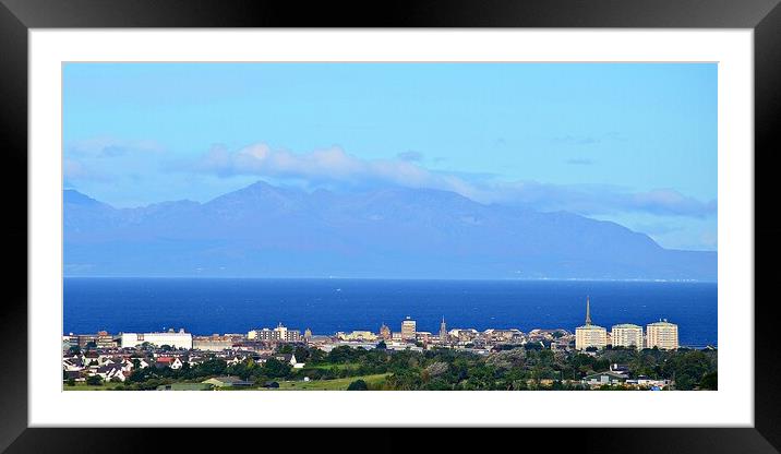 View of Ayr and  majestic Isle of Arran Framed Mounted Print by Allan Durward Photography
