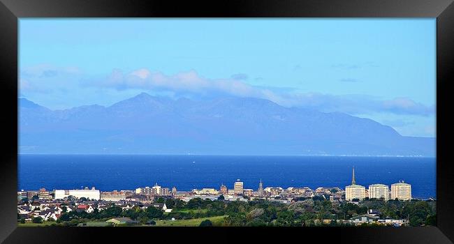 View of Ayr and  majestic Isle of Arran Framed Print by Allan Durward Photography
