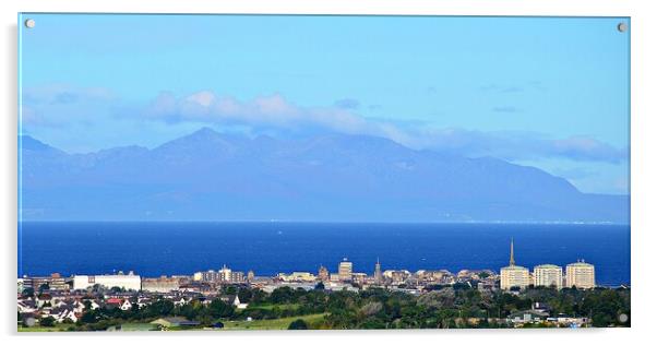 View of Ayr and  majestic Isle of Arran Acrylic by Allan Durward Photography