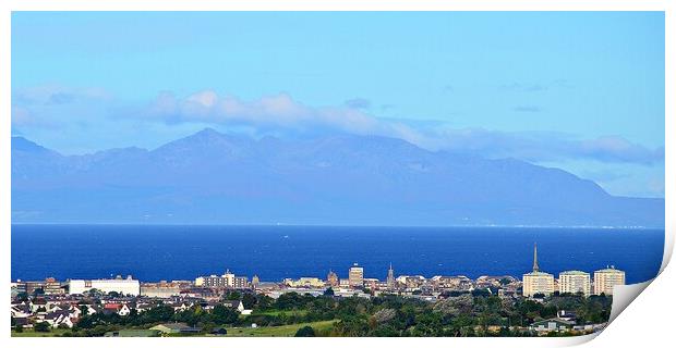 View of Ayr and  majestic Isle of Arran Print by Allan Durward Photography