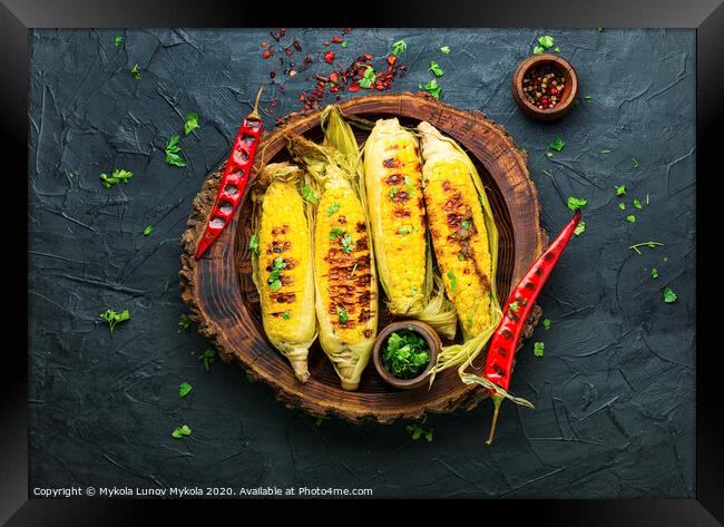 Grilled corn cobs Framed Print by Mykola Lunov Mykola