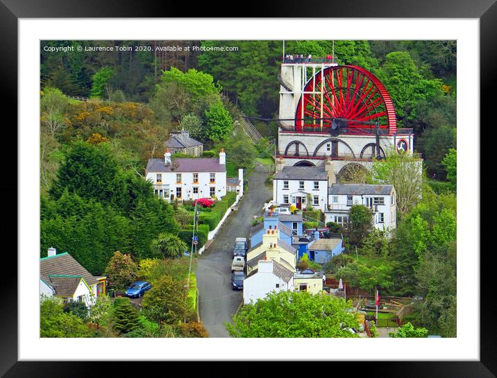 Waterwheel. Laxey Isle of Man Framed Mounted Print by Laurence Tobin