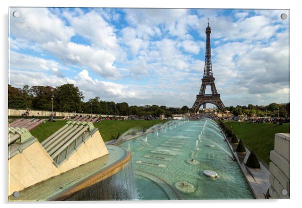 Trocadero fountain in front of the Eiffel tower in Paris, France Acrylic by Ankor Light