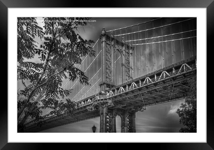 Manhattan Bridge NYC Framed Mounted Print by Kevin Ford