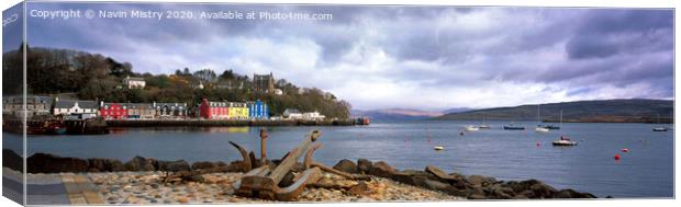 Tobermory Harbour Panoramic Canvas Print by Navin Mistry