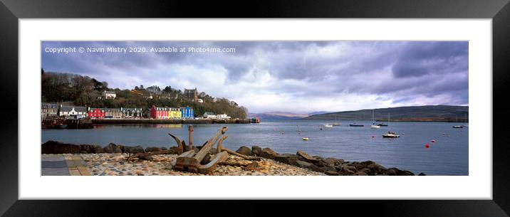 Tobermory Harbour Panoramic Framed Mounted Print by Navin Mistry
