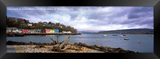 Tobermory Harbour Panoramic Framed Print by Navin Mistry