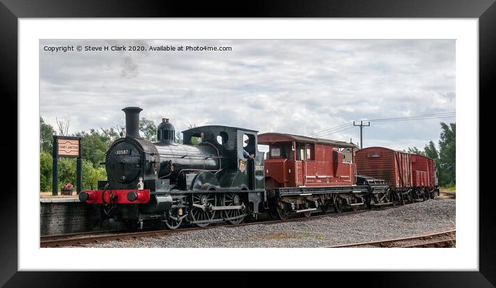 LSWR 0298 Class Locomotive with Goods Train Framed Mounted Print by Steve H Clark