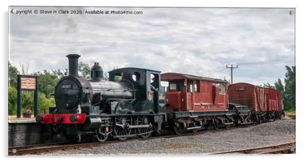LSWR 0298 Class Locomotive with Goods Train Acrylic by Steve H Clark