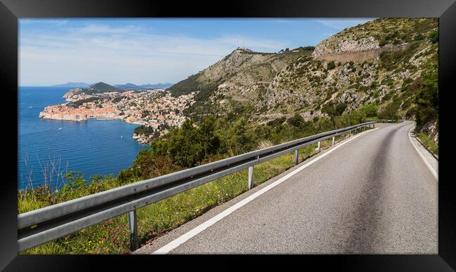 Winding road down to Dubrovnik Framed Print by Jason Wells