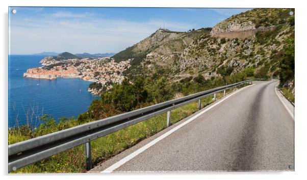 Winding road down to Dubrovnik Acrylic by Jason Wells