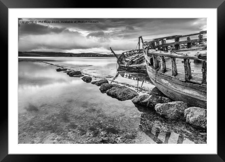 Salen wrecks Framed Mounted Print by Phil Reay
