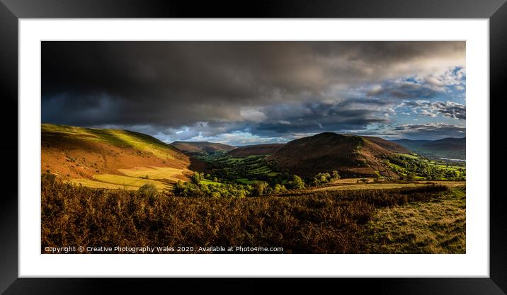 Mynydd Llangorse Panorama Framed Mounted Print by Creative Photography Wales