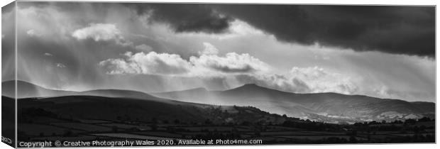Autumn light over Pen y Fan Brecon Beacons National Park Canvas Print by Creative Photography Wales