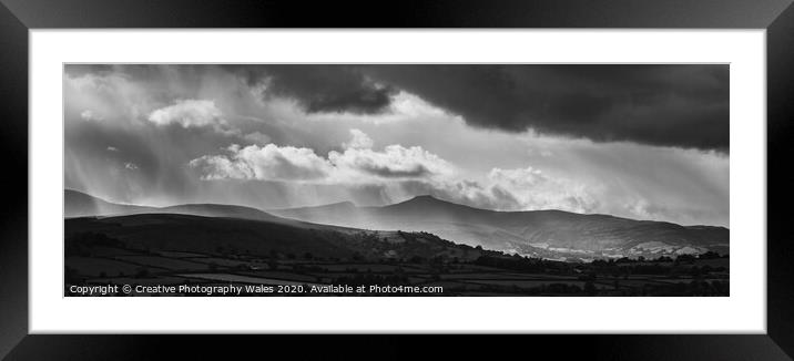 Autumn light over Pen y Fan Brecon Beacons National Park Framed Mounted Print by Creative Photography Wales