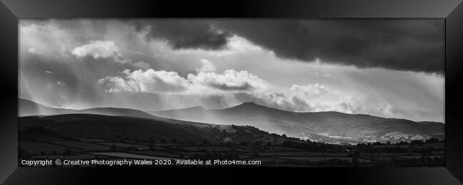 Autumn light over Pen y Fan Brecon Beacons National Park Framed Print by Creative Photography Wales