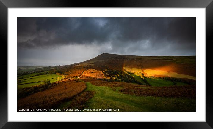 Mynydd Troed Panorama Framed Mounted Print by Creative Photography Wales