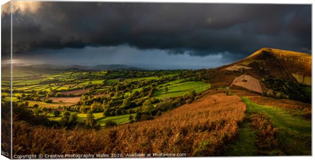 Mynydd Troed Panorama Canvas Print by Creative Photography Wales