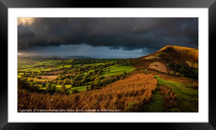 Mynydd Troed Panorama Framed Mounted Print by Creative Photography Wales