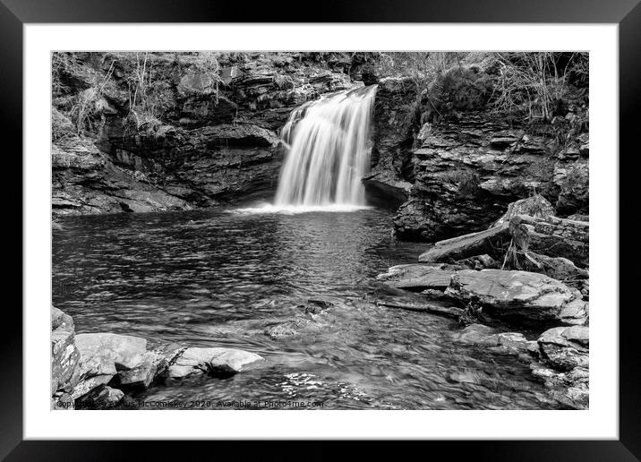 Falls of Falloch 2 mono Framed Mounted Print by Angus McComiskey