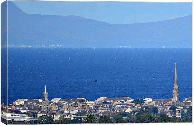 Ayr skyline stands out against  the sea Canvas Print by Allan Durward Photography