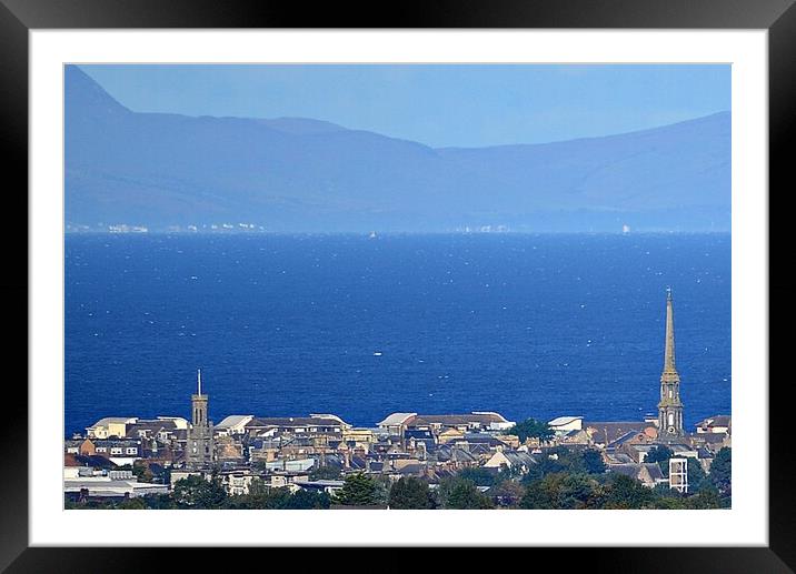 Ayr skyline stands out against  the sea Framed Mounted Print by Allan Durward Photography