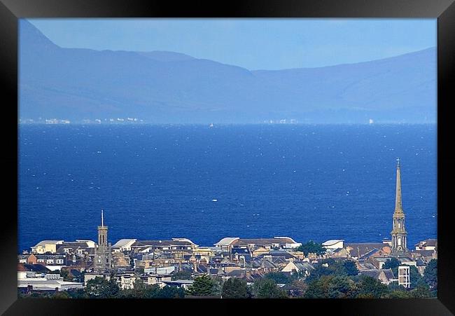 Ayr skyline stands out against  the sea Framed Print by Allan Durward Photography