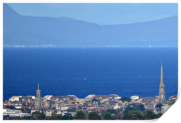 Ayr skyline stands out against  the sea Print by Allan Durward Photography