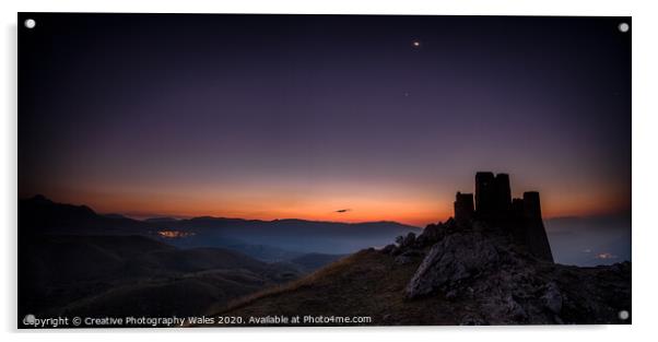 Rocca Calascio at Night, The Abruzzo, Italy Acrylic by Creative Photography Wales