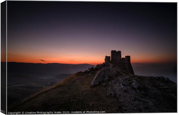 Rocca Calascio at Night, The Abruzzo, Italy Canvas Print by Creative Photography Wales