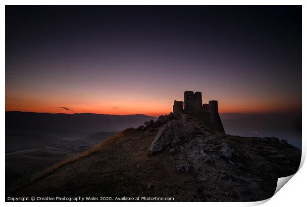 Rocca Calascio at Night, The Abruzzo, Italy Print by Creative Photography Wales