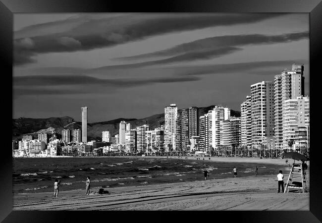 Benidorm Levante Beach Costa Blanca Spain Framed Print by Andy Evans Photos